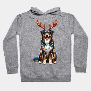 Christmas Red Nose Australian Shepherd Dog Hoodie